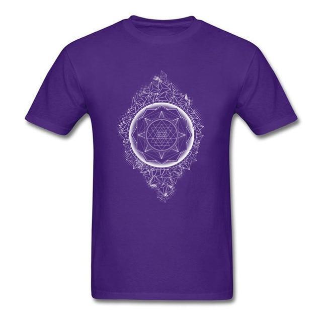 Sacred Geometry Sri Yantra T-shirt Purple / S Clothing