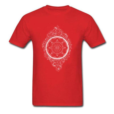 Sacred Geometry Sri Yantra T-shirt Red / S Clothing