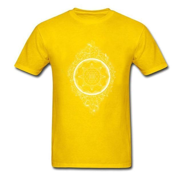 Sacred Geometry Sri Yantra T-shirt Yellow / S Clothing