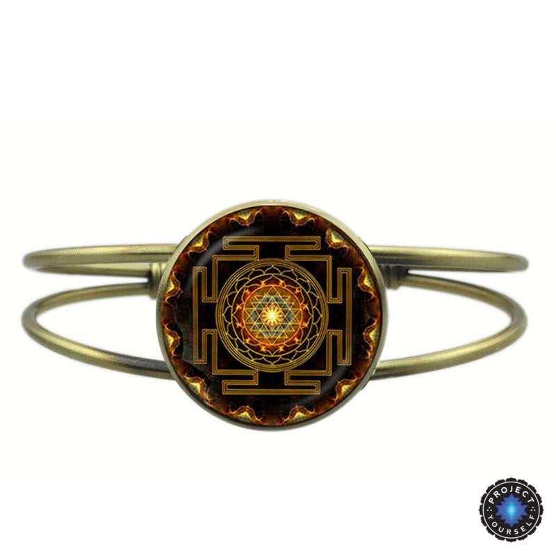 Sacred Sri Yantra Adjustable Bangle Bracelet