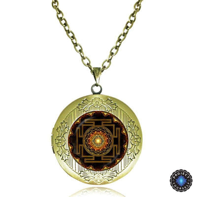 Sacred Sri Yantra Locket Pendant Necklace Necklace
