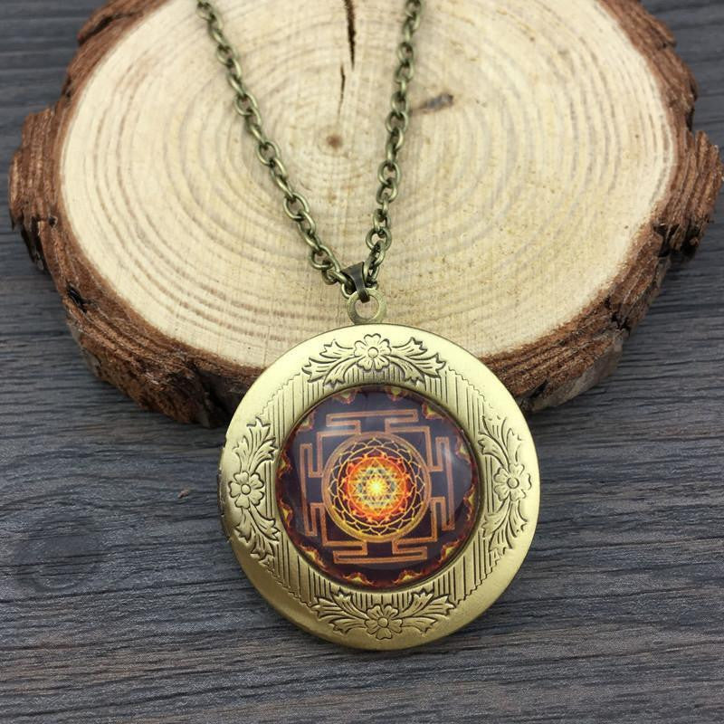 Sacred Sri Yantra Locket Pendant Necklace Necklace