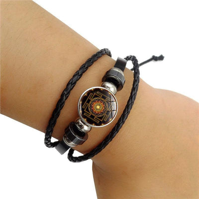 Sacred Sri Yantra Multilayer Leather Bracelet Bracelet