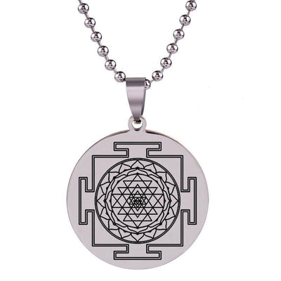 Sacred Sri Yantra Stainless Steel Necklace Necklace