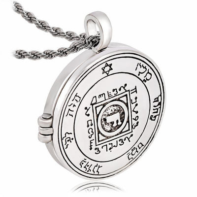 Silver Love Talisman Key of Solomon: Fifth Pentacle of Venus Magnetic Locket Necklace Necklace