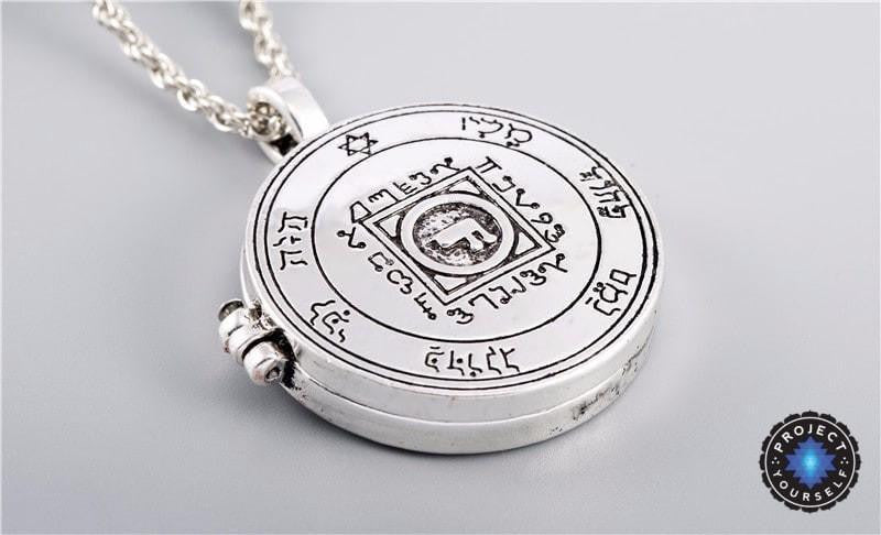 Silver Love Talisman Key of Solomon: Fifth Pentacle of Venus Magnetic Locket Necklace Necklace