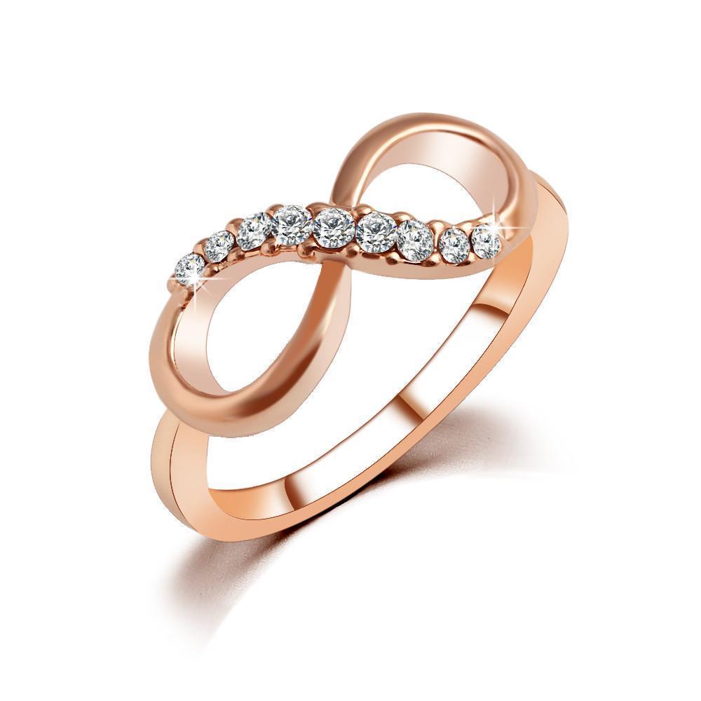 Sparkling Gold Dipped Infinity Ring Rings