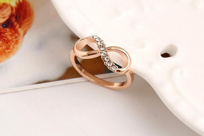 Sparkling Gold Dipped Infinity Ring Rings