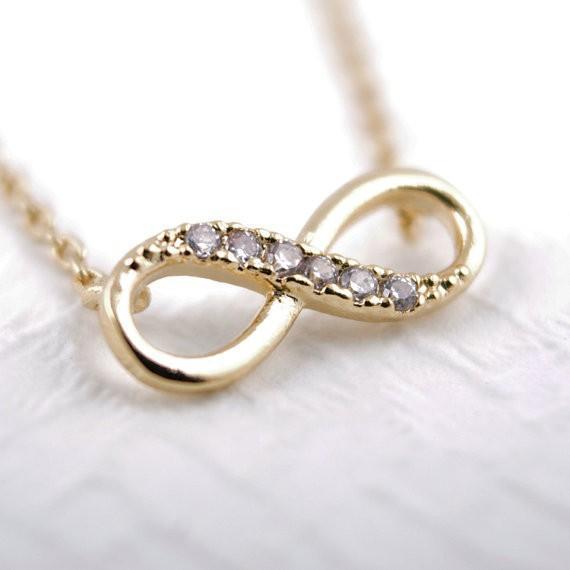 Sparkling Infinity Necklace Gold Plated Necklace