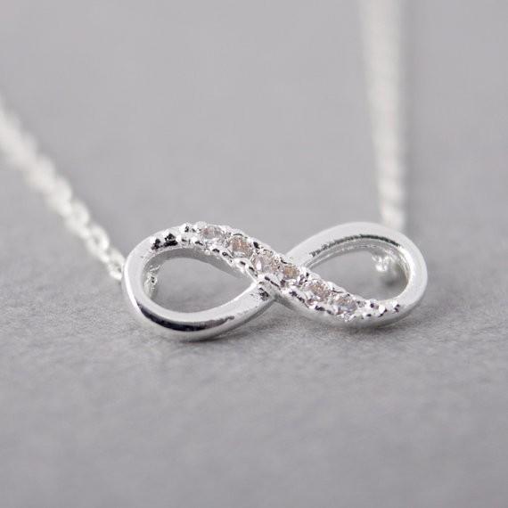 Sparkling Infinity Necklace Silver Plated Necklace