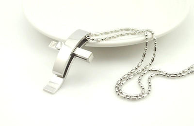 Stainless Steel Abstract Cross Pendant Necklace
