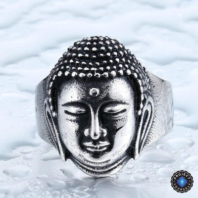 Stainless Steel Buddha Head Ring 7 / Silver Rings