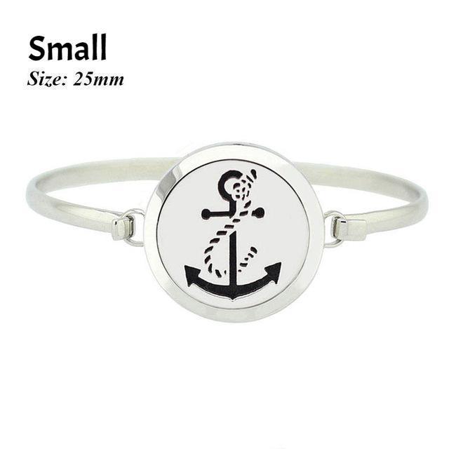 Stainless Steel Essential Oil Aromatherapy Bangle Anchor Small Bracelet