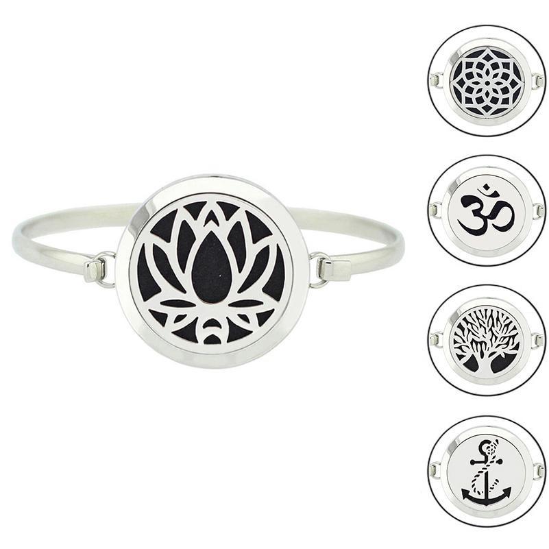 Stainless Steel Essential Oil Aromatherapy Bangle Bracelet
