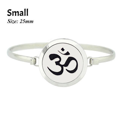 Stainless Steel Essential Oil Aromatherapy Bangle Om Small Bracelet