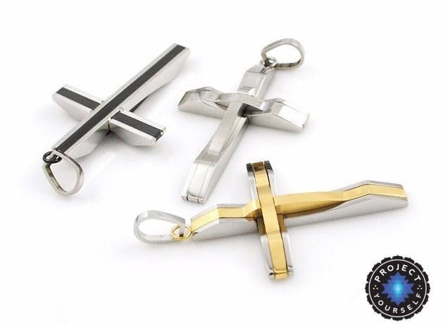 Stainless Steel Multilayer Cross Pendant Necklace Necklace