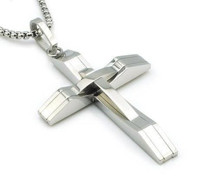 Stainless Steel Multilayer Cross Pendant Necklace Necklace