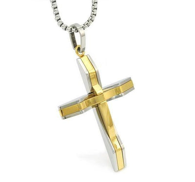 Stainless Steel Multilayer Cross Pendant Necklace Necklace
