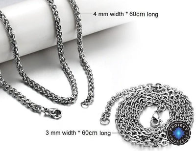 Stainless Steel Paisley Detailed Six-Point Star Pendant Necklace Necklace