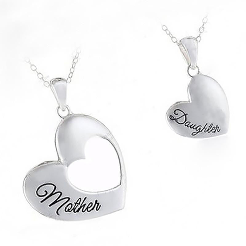 Stainless Steel "Piece Of My Heart" Mother-Daughter Pendant Necklace Set Necklace