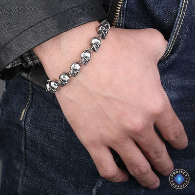 Stainless Steel Skull Chain Bracelet Bracelet