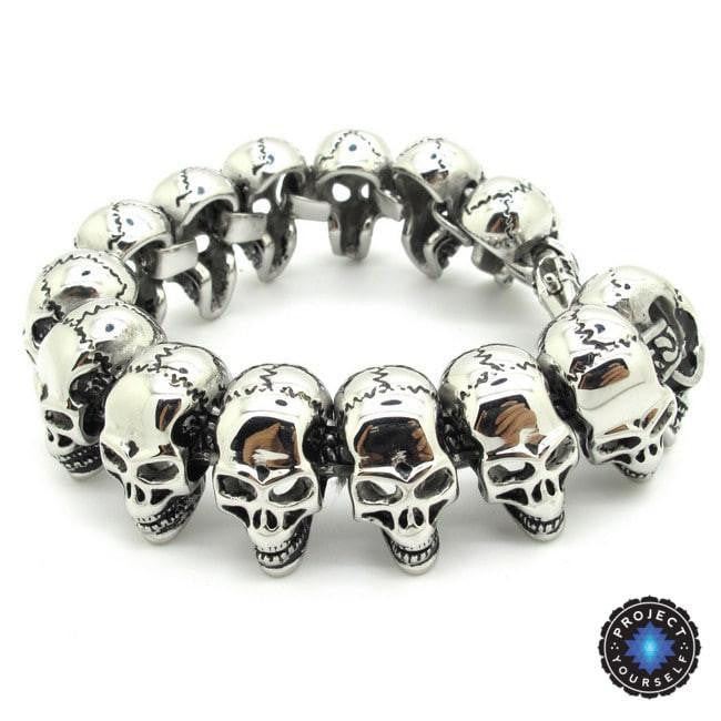 Stainless Steel Skull Links Chain Bracelet Bracelet
