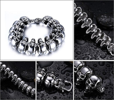 Stainless Steel Skull Links Chain Bracelet Bracelet