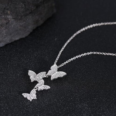 Sterling Silver Butterfly Kaleidoscope Necklace Necklace