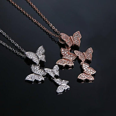 Sterling Silver Butterfly Kaleidoscope Necklace Necklace
