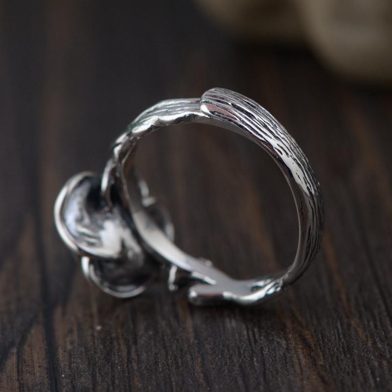 Sterling Silver Vintage Rose Ring Rings