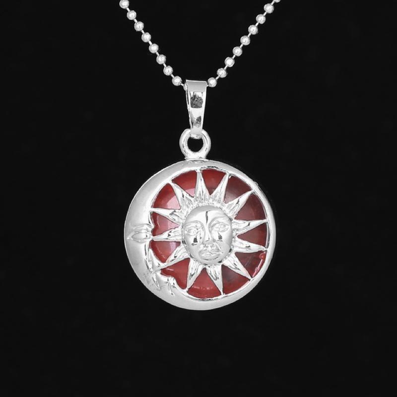 Sun And Moon Healing Stone Openwork Necklace Cherry Quartz Necklace