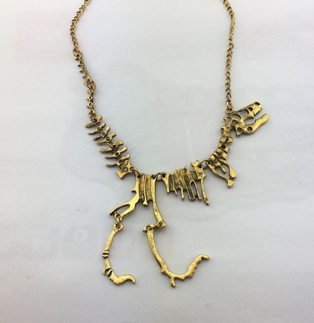 T-Rex Skeleton Necklace Ancient Gold / Buy 1 - Save 50% Necklaces