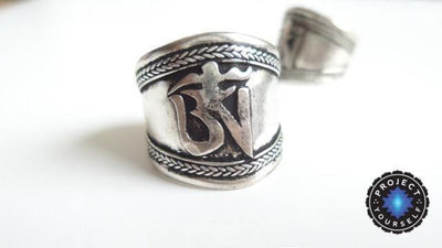Tibetan Silver OM Amulet Ring Rings