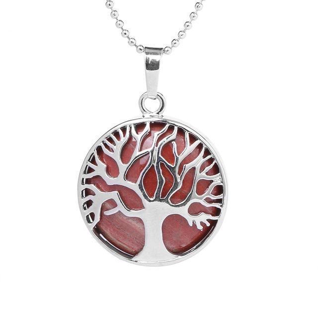 Tree Of Life Healing Stone Openwork Necklace Red Jasper Necklace