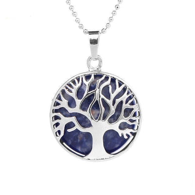 Tree Of Life Healing Stone Openwork Necklace Sodalite Necklace