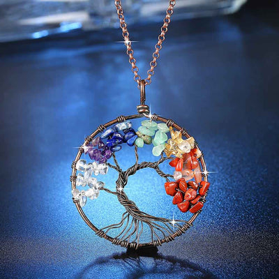 Tree Of Life Gemstone Necklace