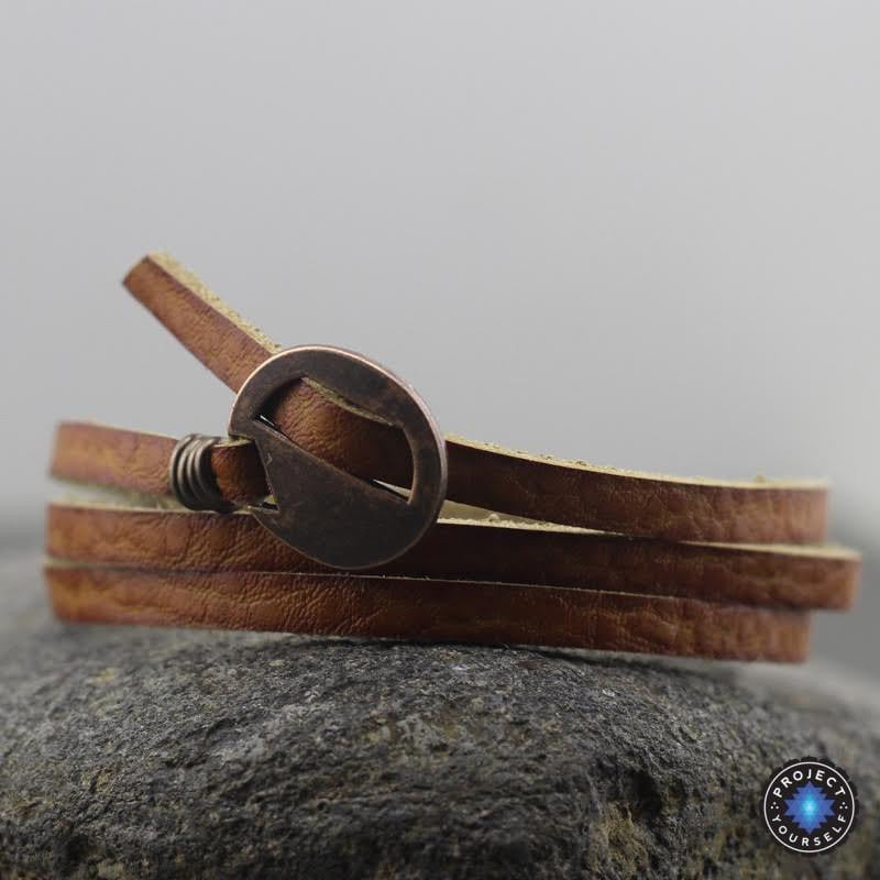 Vintage Multi-Wrap Leather Bracelet Light Brown Bracelet