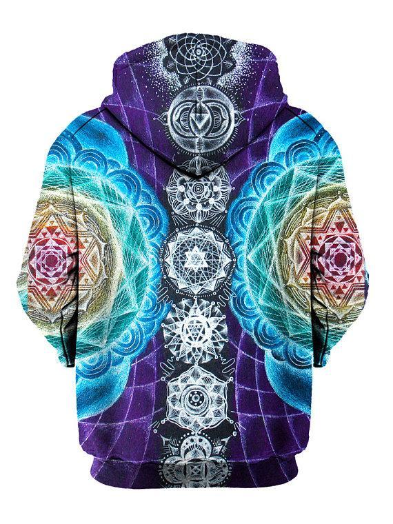 Visionary Mandala Chakra Hoodie Clothing