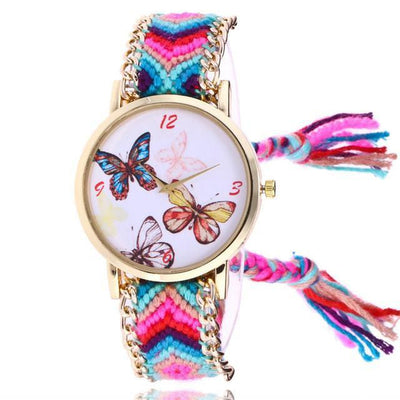 Woven Braided Bracelet Butterfly Watch A Watch