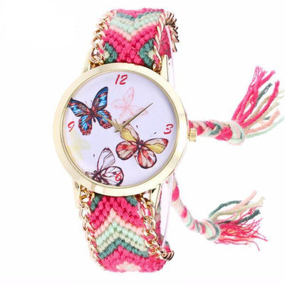 Woven Braided Bracelet Butterfly Watch B Watch