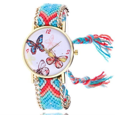 Woven Braided Bracelet Butterfly Watch H Watch